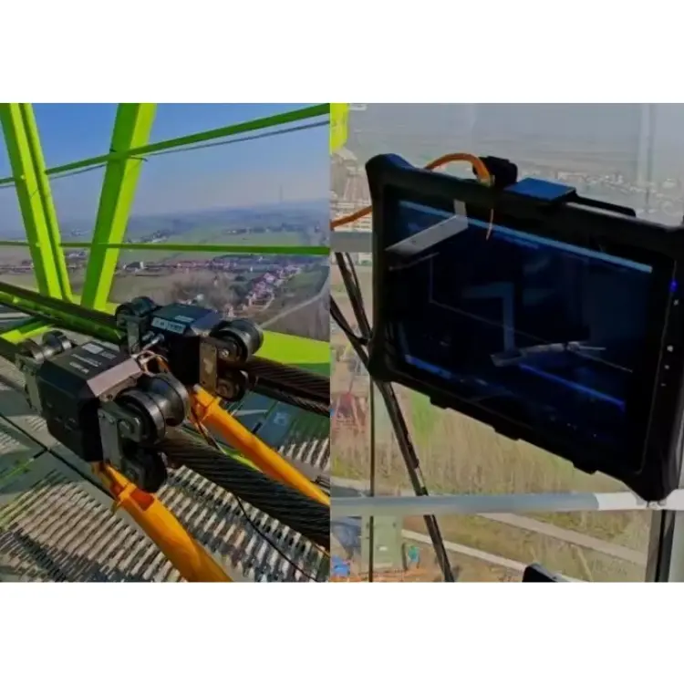 Construction site installation example of non-destructive testing system for steel wire ropes