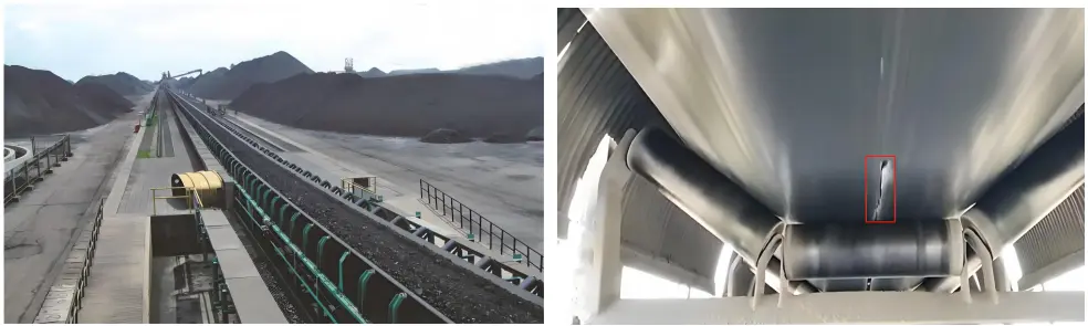 Belt rasgón posicionamiento AI sistema de detección