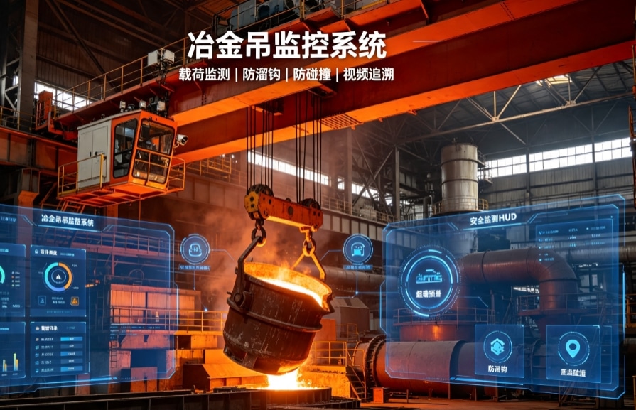 Metallurgical crane monitoring system