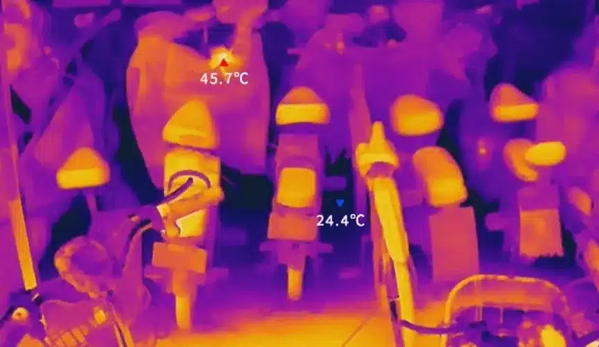 Thermal imaging fire monitoring of electric control cabinet